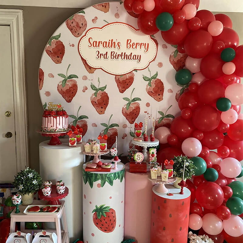 Glitter Strawberry Banner,Strawberry Baby Shower, Birthday Decor,Strawberry Part