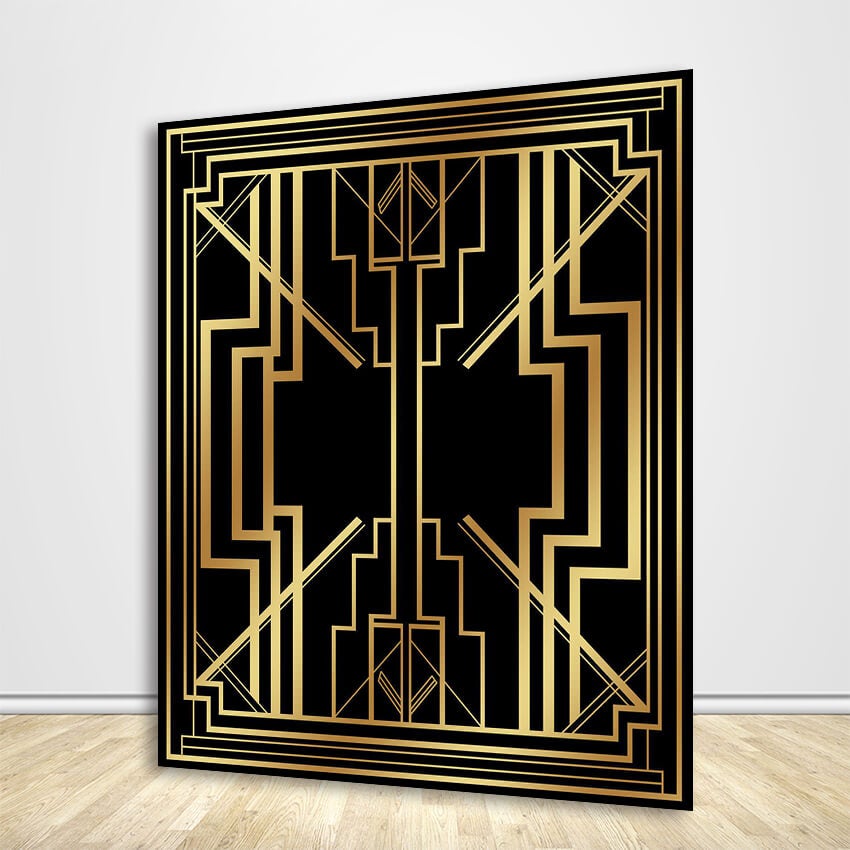 1920s Themed Party Backdrop Black And Gold 30th 40th Birthday Backdrop-ubackdrop