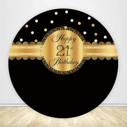 21st Birthday Party Circle Backdrop Cover-ubackdrop