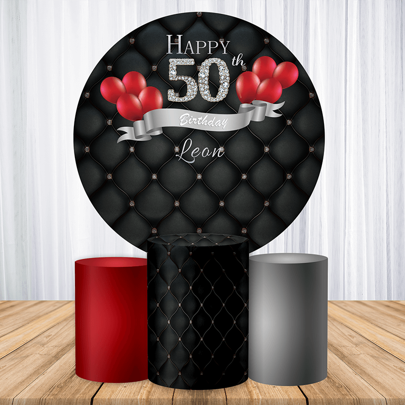 50th Birthday Round Backdrop-ubackdrop