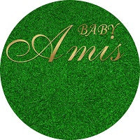 Green Grass Round Backdrop Wedding Baby Shower Birthday Circle Backdrop Custom Round Backdrop-ubackdrop