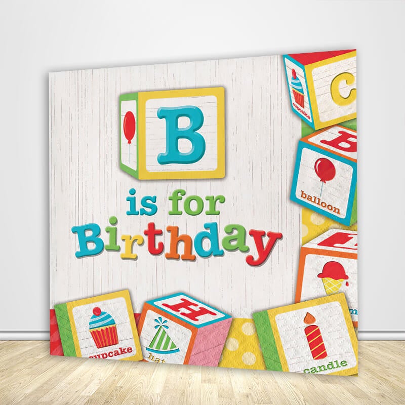 B Is For Birthday Backdrop-ubackdrop
