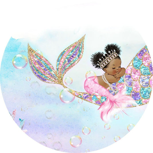 Baby Mermaid Round Backdrop-ubackdrop