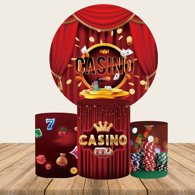 Casino Party Circle Backdrop Cover-ubackdrop