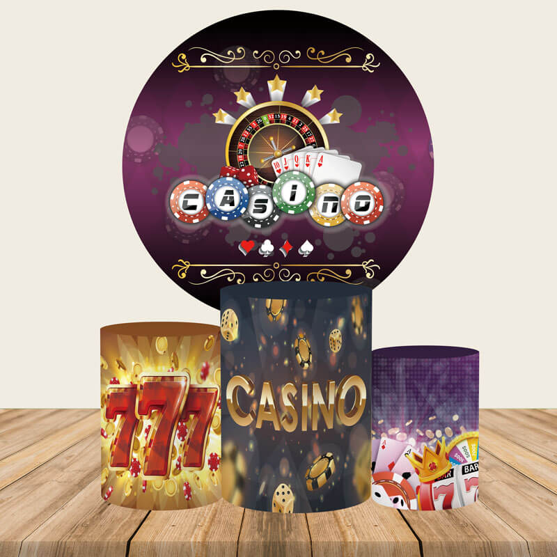 Casino Theme Circle Backdrop Cover-ubackdrop