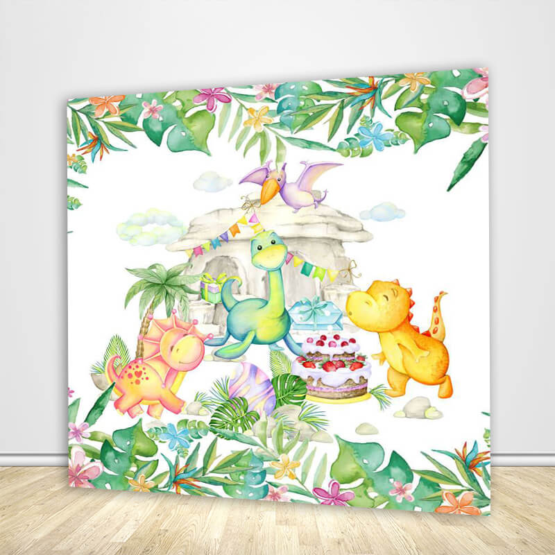 Dinosaurs Party Backdrop Kids Birthday Party Decoration - Designed, Printed & Shipped-ubackdrop