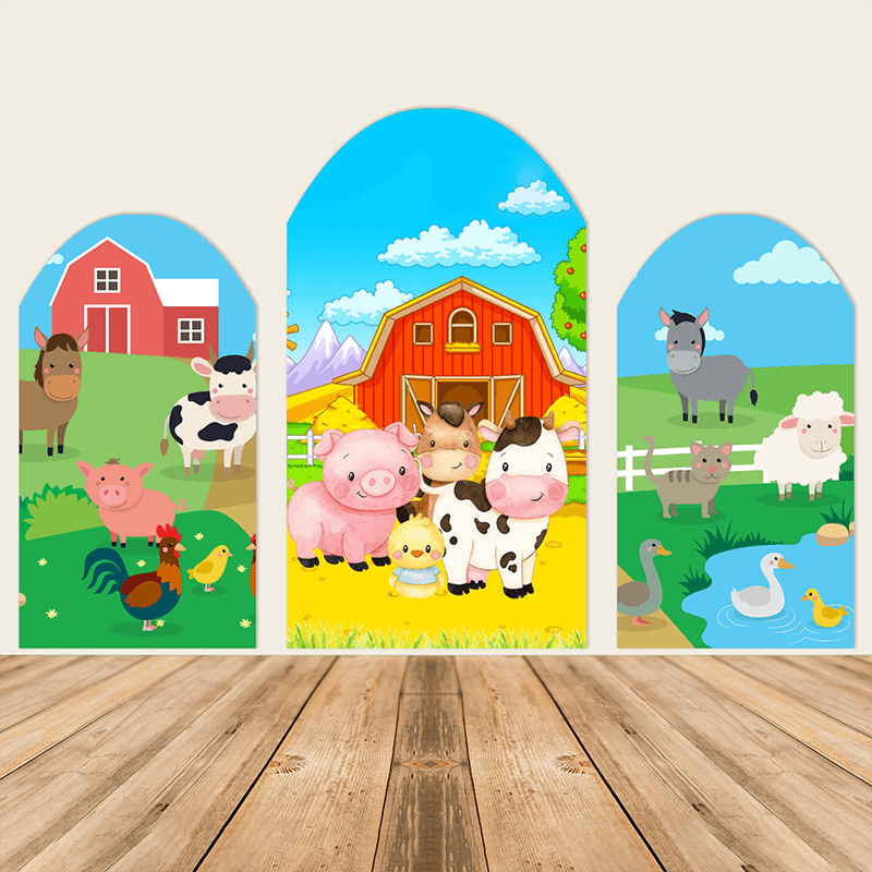 Farm Theme Chiara Backdrop Arched Wall Covers ONLY-ubackdrop