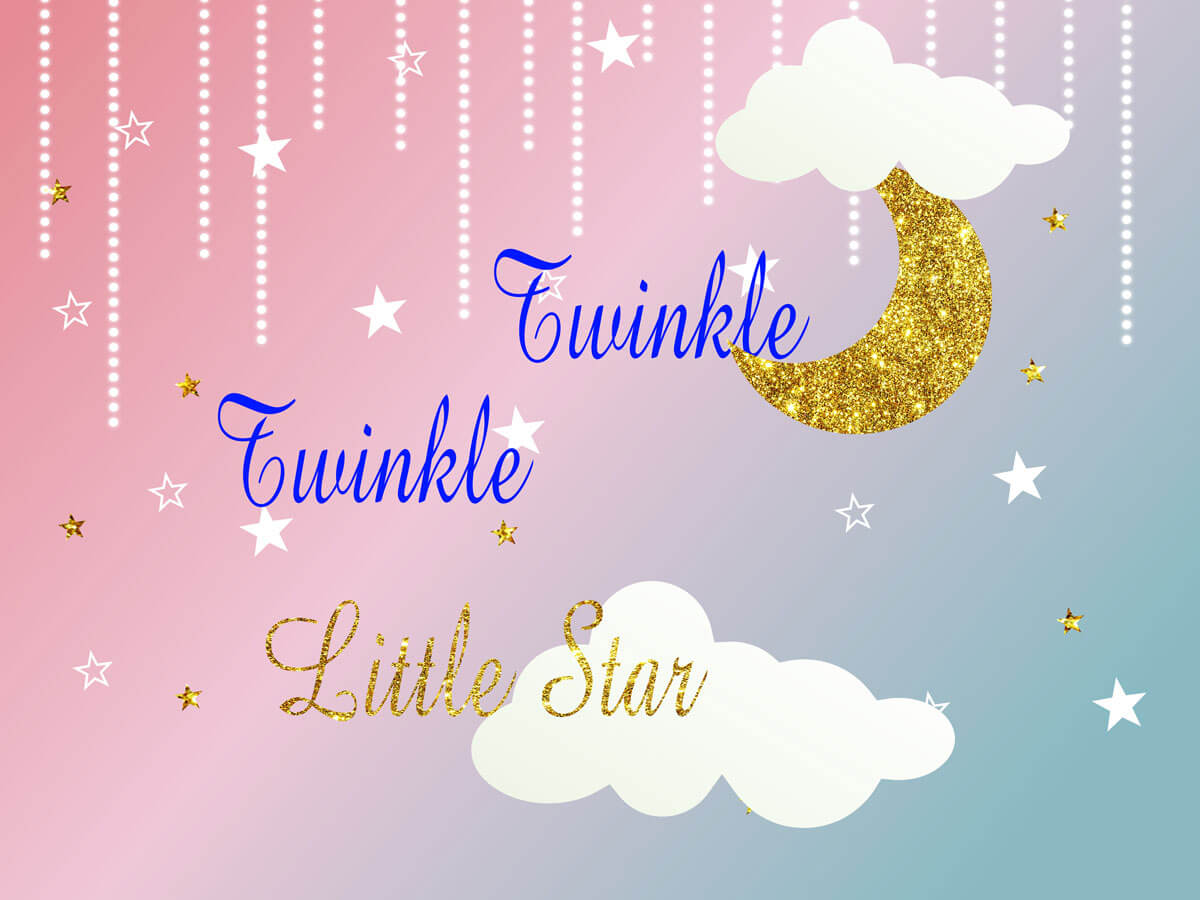 Twinkle Twinkle Backdrop Baby Shower-ubackdrop