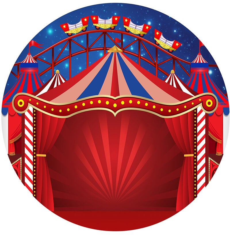 Circus Backdrop Circle Carnival Theme Backdrop for Kids Birthday Party Decoration Ideas-ubackdrop