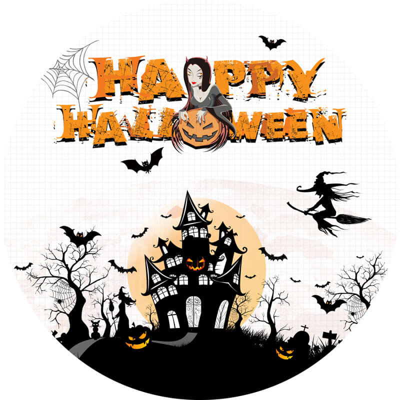 Halloween Backdrop Circle Backdrop Halloween Photo Backdrop Ideas-ubackdrop