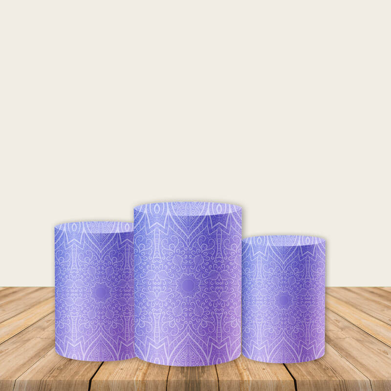 Purple Pedestal Covers Plinth Cover Printed Fabric Party Cylinder Cover-ubackdrop