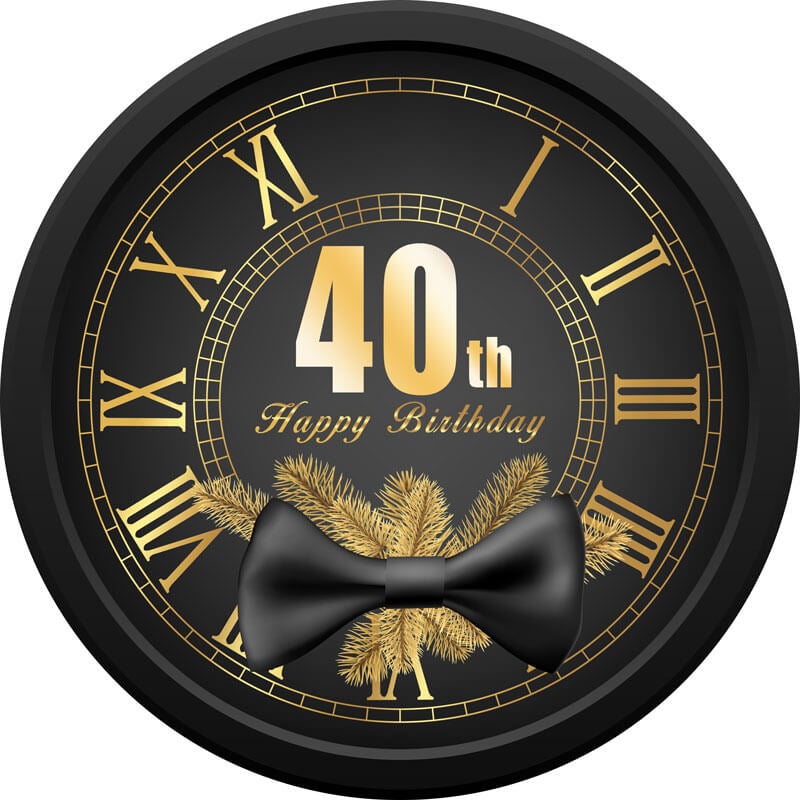 40th Birthday Round Backdrop Circle Backdrop for Men's Birthday Party Decoration-ubackdrop