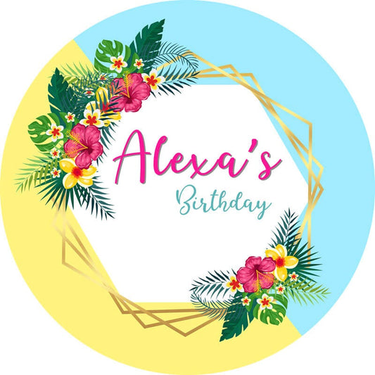 Wreath Birthday Round Backdrop Circle Wedding Baby Shower Backdrop Decoration Ideas-ubackdrop