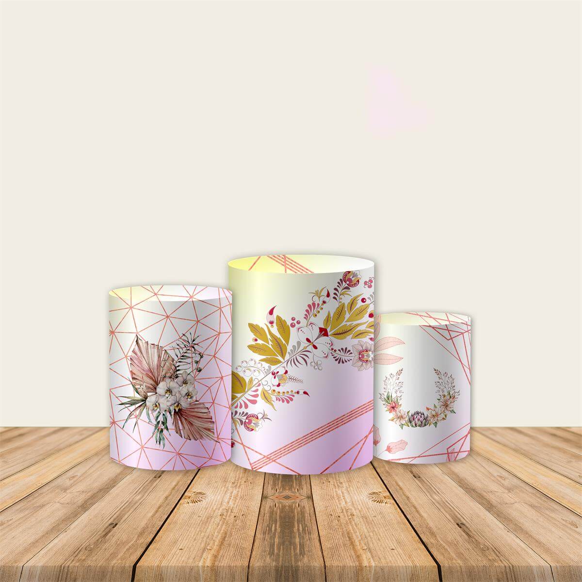 Custom Floral Pedestal Covers Plinth Covers Printed Fabric Pillar Stand Covers-ubackdrop