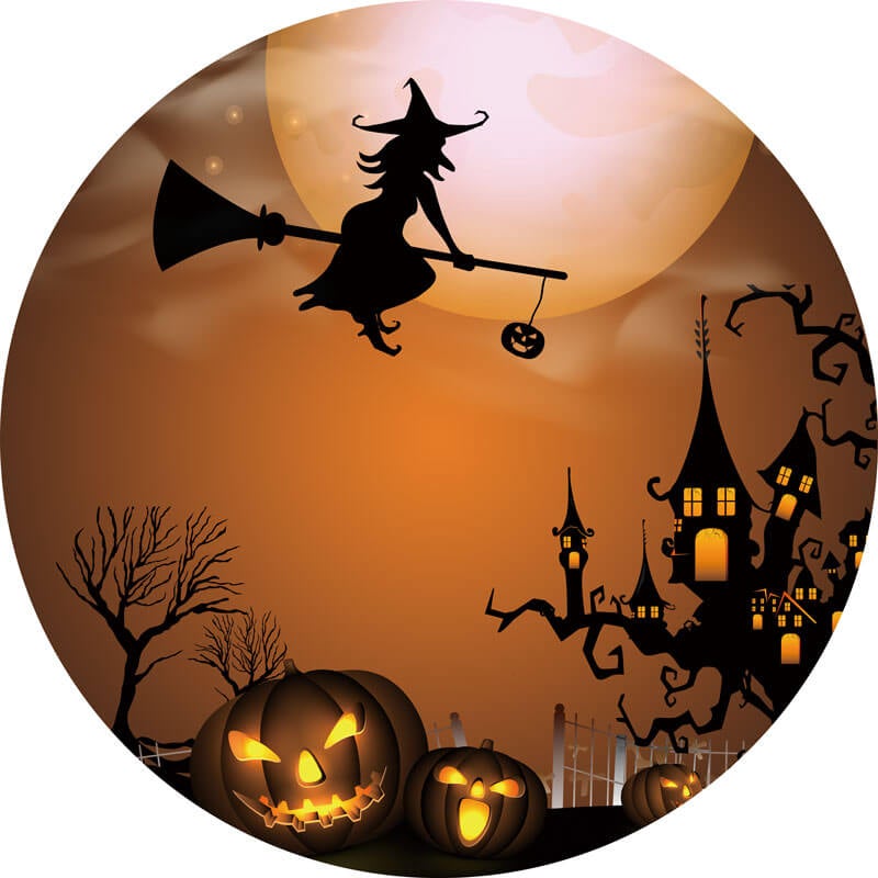 Halloween Party Round Backdrop-ubackdrop