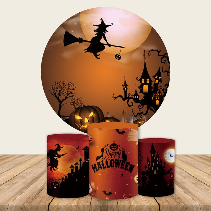 Halloween Party Round Backdrop-ubackdrop