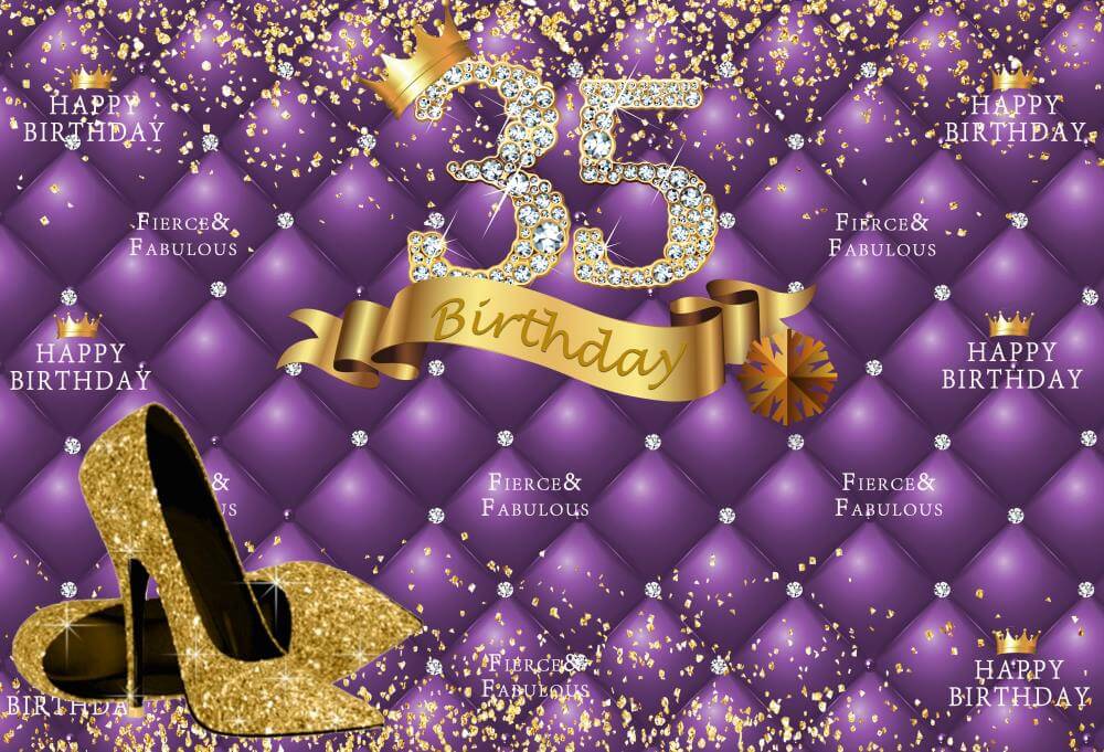 High Heels Diamonds Birthday Backdrop-ubackdrop