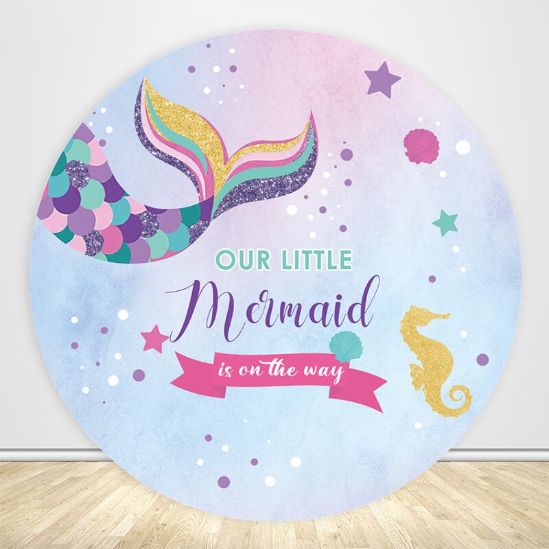 Little Mermaid Circle Backdrop Cover-ubackdrop