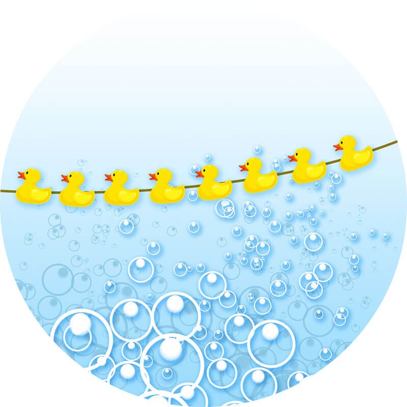 Little Yellow Duck Round Backdrop | Birthday Party Decoration - Designed, Printed and Shipped-ubackdrop