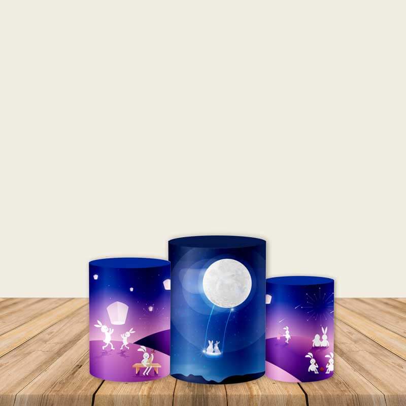 Moon Festival Theme Fabric Pedestal Covers-ubackdrop
