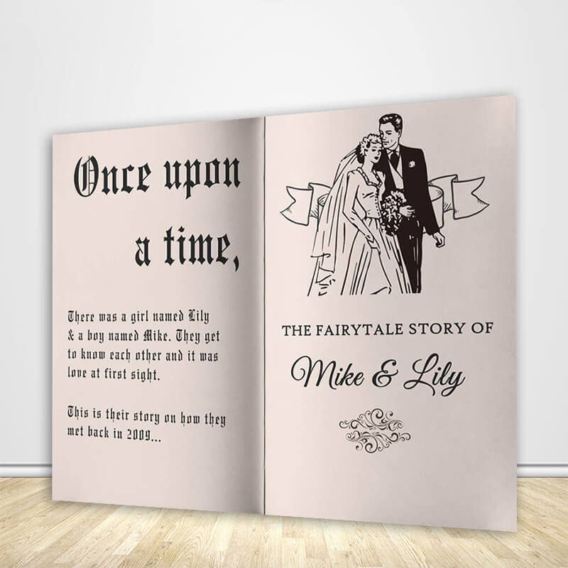 Once Upon A Time Wedding Storybook Backdrop - Designed, Printed & Shipped-ubackdrop