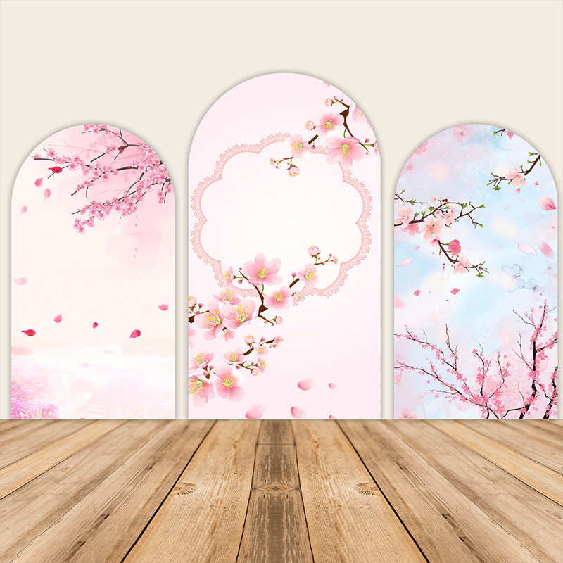 Peach Flowers Chiara Arch Backdrop Covers-ubackdrop