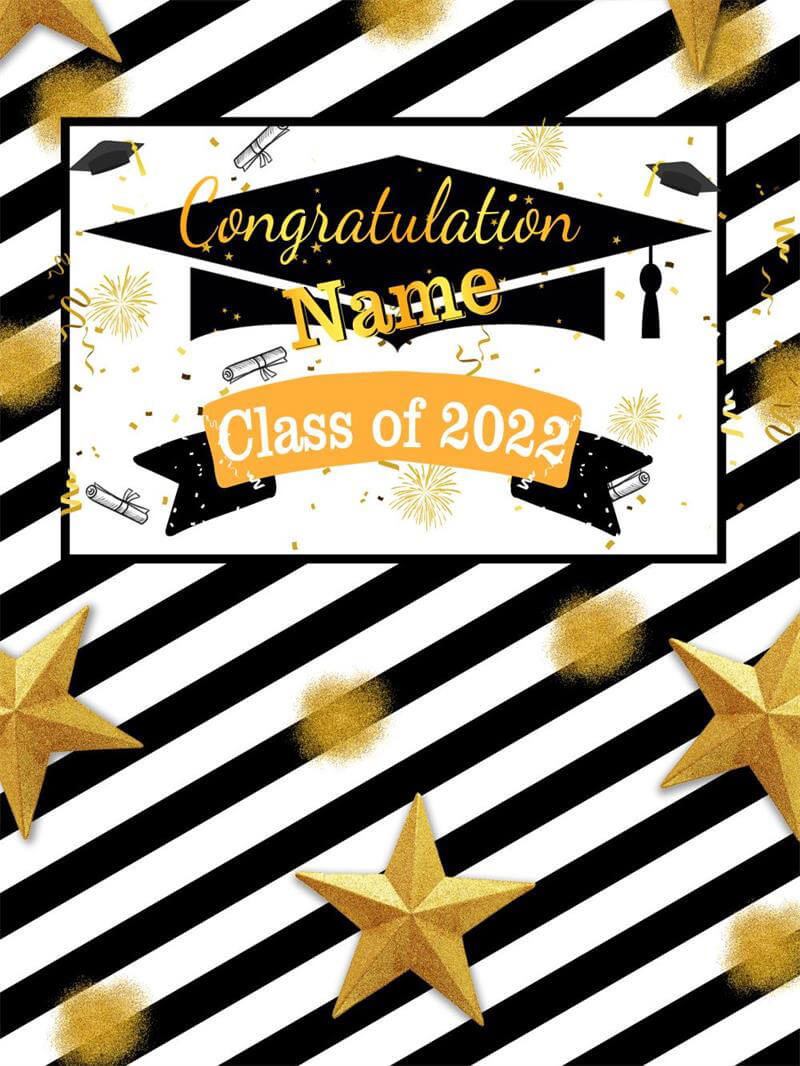 Personalized Graduation Backdrop - Designed, Printed & Shipped-ubackdrop