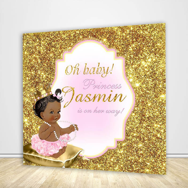 Royal Princess Baby Shower Backdrop - Designed, Printed & Shipped-ubackdrop