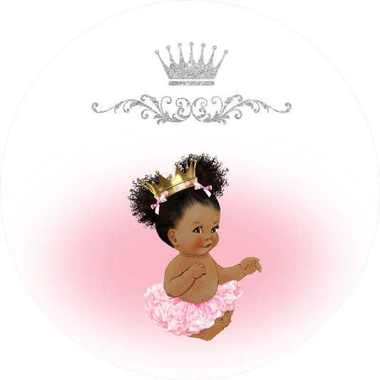 Royal Princess Baby Shower Round Backdrop-ubackdrop