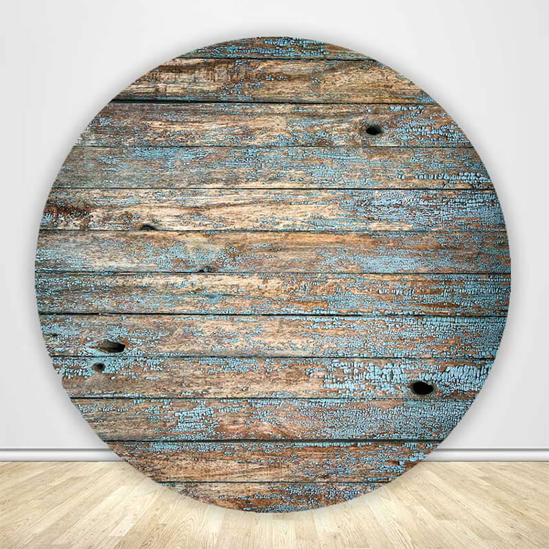 Rust Wood Round Backdrop-ubackdrop