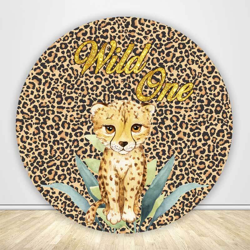 Safari Cheetah Wild Circle Backdrop Cover-ubackdrop