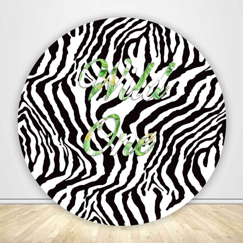 Safari Zebra Wild Circle Backdrop Cover-ubackdrop