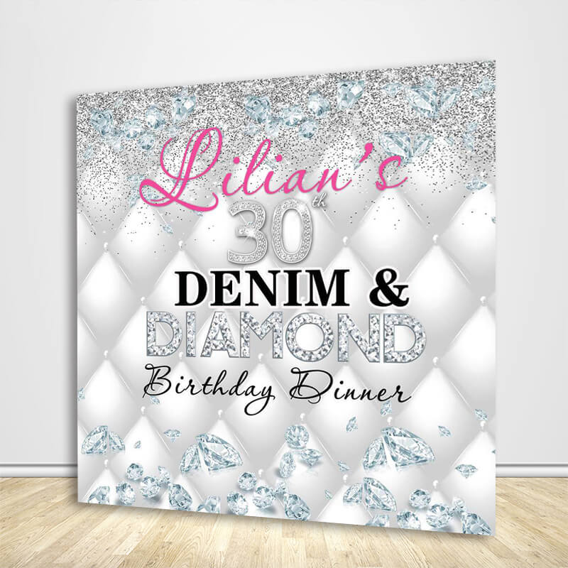 Silver Glitter Diamonds Backdrop-ubackdrop