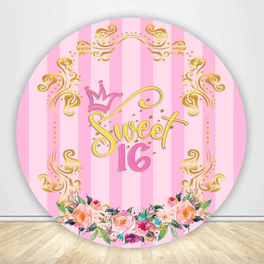 Sweet 16 Circle Backdrop Cover-ubackdrop