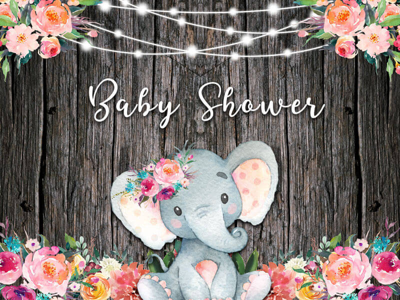 Pink elephant best sale baby shower