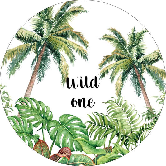 Wild One Boy First Birthday Round Backdrop-ubackdrop