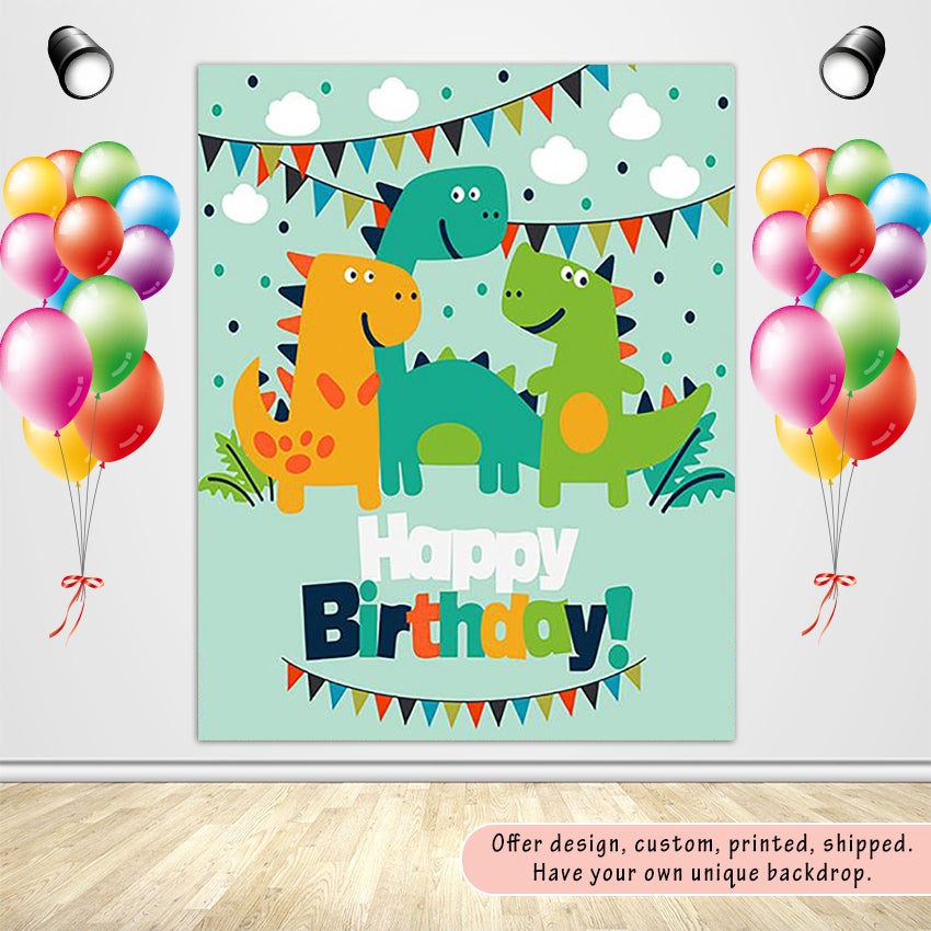 Dinosaur Invitation Custom Backdrop for Birthday-ubackdrop