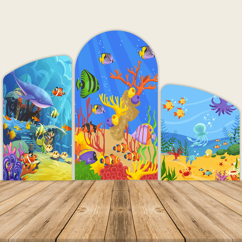 Under The Sea Theme Birthday Party Decoration Chiara Backdrop Arched Wall Covers ONLY-ubackdrop